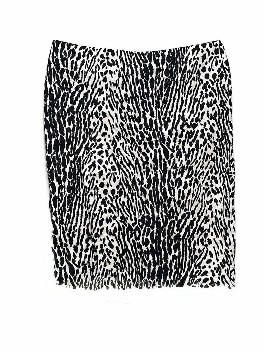 Talbots Animal Print Pencil Skirt Black White Size 10 Lined Work Career